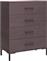 Pakoworld Συρταριέρα Κρεβατοκάμαρας Ξύλινη Calliope με 4 συρτάρια Wenge-Μαύρο 80x44x108cm 039-000191