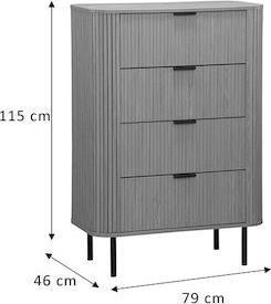 Pakoworld Συρταριέρα Κρεβατοκάμαρας Ξύλινη Eventful Natural 79x46x115cm 260-000011