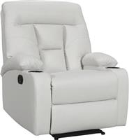 Pakoworld Terpsi Πολυθρόνα Relax με Υποπόδιο από Δερματίνη Λευκό 80x94x100cm 269-000006