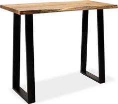 Pakoworld Τραπέζι μπαρ-κονσόλα Miles μασίφ ξύλο χρώμα καρυδί-πόδι μέταλλο μαύρο 120x53x97εκ