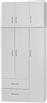 Pakoworld Τρίφυλλη Ντουλάπα Ρούχων Zelia με Πατάρι Λευκή 90x42x180cm 249-000046