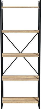 Pakoworld Βιβλιοθήκη Baker Μαύρη 66x34x180cm