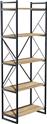 Pakoworld Βιβλιοθήκη Baker Μαύρη 66x34x180cm