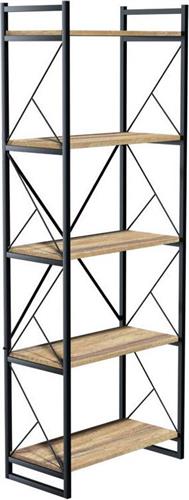 Pakoworld Βιβλιοθήκη Baker Μαύρη 66x34x180cm