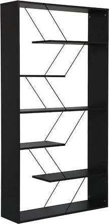 Pakoworld Βιβλιοθήκη Tars Ανθρακί-Μαύρο 168x24x157cm 225-000044