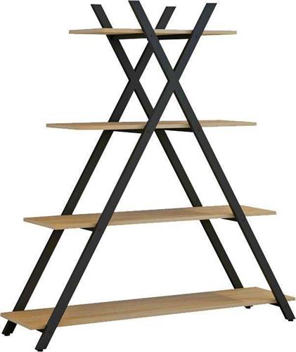 Pakoworld Βιβλιοθήκη Tree Μαύρο-Φυσικό 120x33x135cm 230-000025