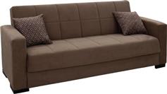 Pakoworld Vox Τριθέσιος Καναπές Κρεβάτι με Αποθηκευτικό Χώρο Μπεζ-Μόκα 212x77cm 213-000003