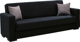 Pakoworld Vox Τριθέσιος Καναπές Κρεβάτι με Αποθηκευτικό Χώρο Μαύρος 212x77cm 213-000005