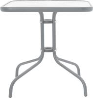 Pakoworld Watson Τραπέζι Εξωτερικού Χώρου Μεταλλικό με Γυάλινη Επιφάνεια Γκρι 80x80x70cm 130-000029