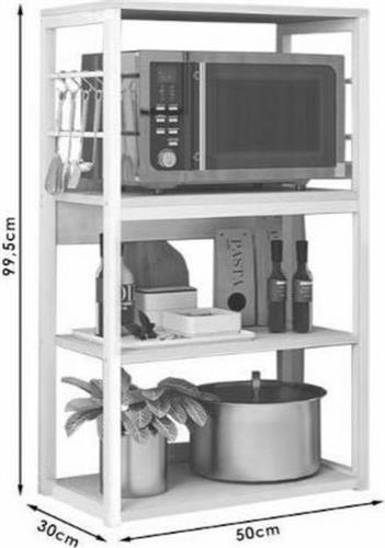 Pakoworld Wille Ραφιέρα Δαπέδου Λευκό-Φυσικό 50x30x99cm 072-000042
