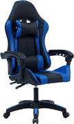Pakoworld William Καρέκλα Gaming Δερματίνης Μαύρο-Μπλε 275-000014