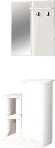 Pakoworld Wizbo Έπιπλο Εισόδου με Καθρέπτη-Κρεμάστρα & Παπουτσοθήκη Λευκό 61x37x82.5cm 176-000135