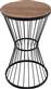 Pakoworld Yava Στρογγυλό Βοηθητικό Τραπεζάκι Ξύλινο Καρυδί-Μαύρο Μ35xΠ35xΥ58cm