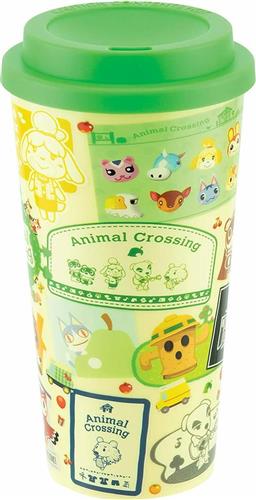 Paladone Animal Crossing Travel Κούπα Πλαστική με Καπάκι Πράσινη 450ml PP7723NN