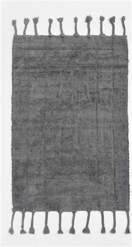 Pennie Alaska Χαλί Ορθογώνιο Καλοκαιρινό Βαμβακερό με Κρόσια Ανθρακί 45x75cm 041547-15