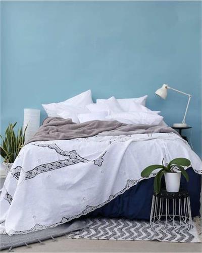 Pennie Dantela Beniz Κουβέρτα Βαμβακερή Υπέρδιπλη 240x280cm Λευκή 710416-01