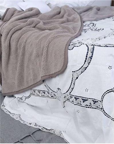 Pennie Dantela Beniz Κουβέρτα Βαμβακερή Υπέρδιπλη 240x280cm Λευκή 710416-01