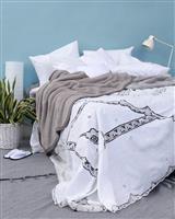 Pennie Dantela Beniz Κουβέρτα Βαμβακερή Υπέρδιπλη 240x280cm Λευκή 710416-01