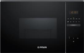 Pitsos PG30W75X2 Εντοιχιζόμενος Φούρνος Μικροκυμάτων με Grill 25lt Π60xΒ38.8xΥ38.2cm Μαύρος