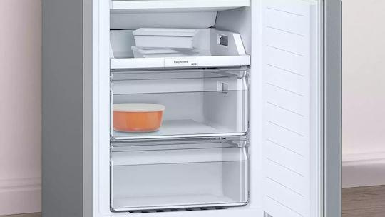 Pitsos PKNB36NLE0 Ψυγειοκαταψύκτης 305lt Total NoFrost Υ186xΠ60xΒ66cm Metal Look