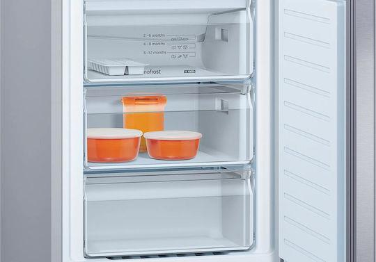Pitsos PKNB36VIE3 Ψυγειοκαταψύκτης 326lt Total NoFrost Υ186xΠ60xΒ66cm Inox