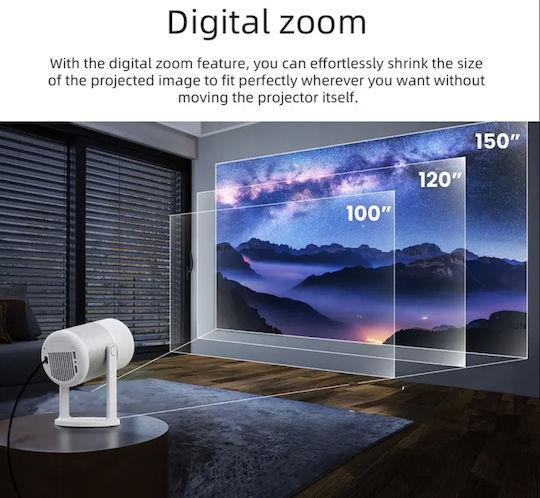 Powertech PT-1305 Projector LCD Full HD Λάμπας LED με Wi-Fi και Ενσωματωμένα Ηχεία Λευκός