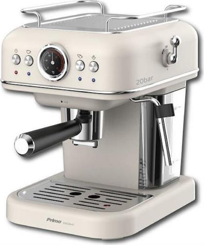 Primo PREM-40445 Ημιαυτόματη Μηχανή Espresso Πίεσης 20bar για Cappuccino Μπεζ
