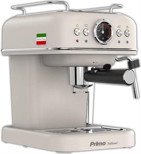 Primo PREM-40445 Ημιαυτόματη Μηχανή Espresso Πίεσης 20bar για Cappuccino Μπεζ