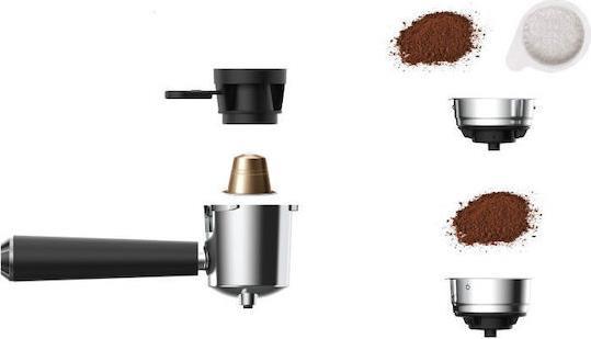 Primo PREM-40445 Ημιαυτόματη Μηχανή Espresso Πίεσης 20bar για Cappuccino Μπεζ