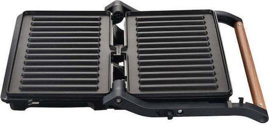 Primo PRPT-40492 Panini Τοστιέρα για 2 Τοστ 1000W Wooden-Μαύρη