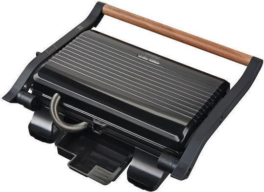 Primo PRPT-40492 Panini Τοστιέρα για 2 Τοστ 1000W Wooden-Μαύρη