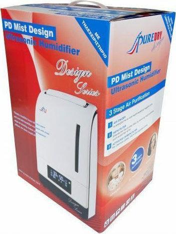 Puredry PD Mist Design Υγραντήρας-Ιονιστής Υπερήχων 35W για Χώρους 40m²