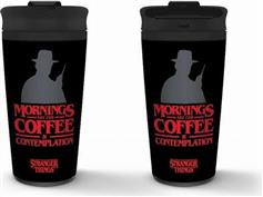 Pyramid International Stranger Things-Coffee & Contemplation Κούπα Μεταλλική με Καπάκι Μαύρη MTM25371