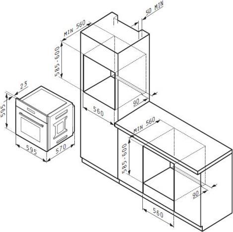 Pyramis 731016PK Φούρνος άνω Πάγκου 73lt Μαύρος
