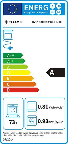 Pyramis 731065 PKLED Φούρνος άνω Πάγκου 73lt Inox