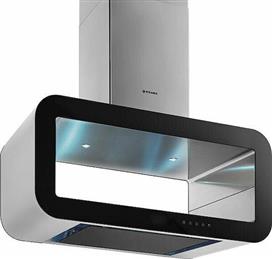 Pyramis Corso Elegant Απορροφητήρας Νησίδα 90cm Μαύρος-Inox