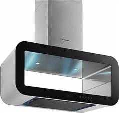 Pyramis Corso Elegant Απορροφητήρας Νησίδα 90cm Μαύρος-Inox