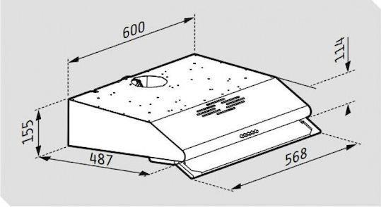 Pyramis Ελεύθερος με 2 Μοτέρ Απορροφητήρας 60cm Καφέ 065029402