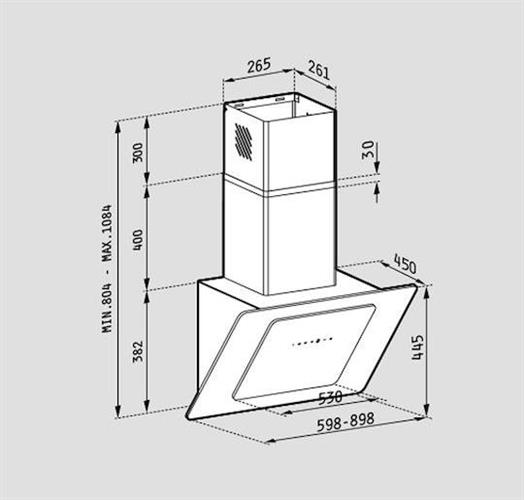 Pyramis Fiero Απορροφητήρας Καμινάδα 60cm Μαύρος