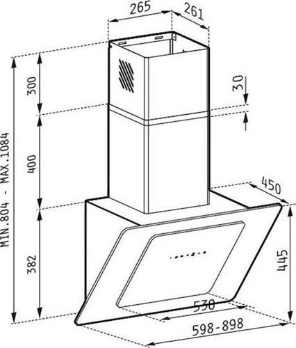 Pyramis Fiero Απορροφητήρας Καμινάδα 90cm Λευκός