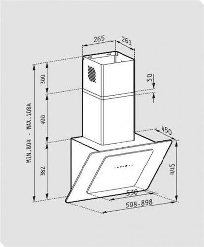 Pyramis Fiero Απορροφητήρας Καμινάδα 90cm Λευκός