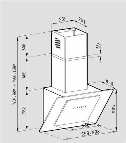 Pyramis Fiero Απορροφητήρας Καμινάδα 90cm Λευκός