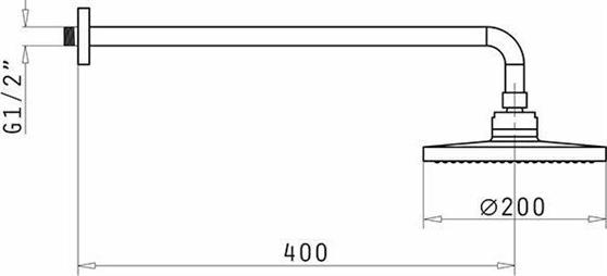Pyramis Κεφαλή Ντους με Βραχίονα Τοίχου SH001 Φ20