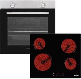 Pyramis PO78010008SIX + PHC62430FMB Φούρνος άνω Πάγκου 78lt με Κεραμικές Εστίες Π60cm Inox