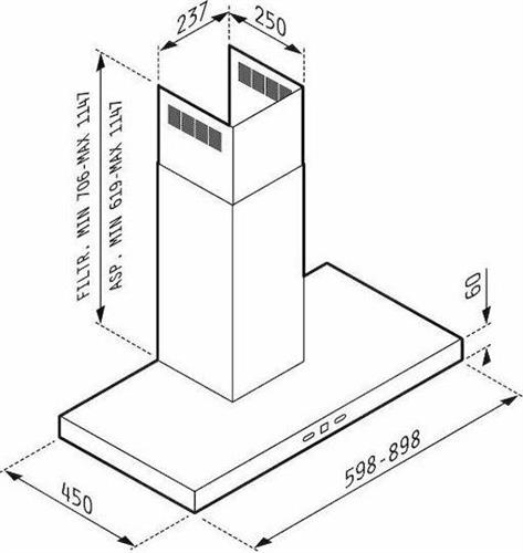 Pyramis Premium Agilo Απορροφητήρας Καμινάδα 60cm Inox