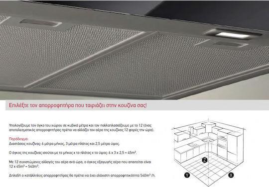 Pyramis Πτυσσόμενος Απορροφητήρας 60cm Καφέ