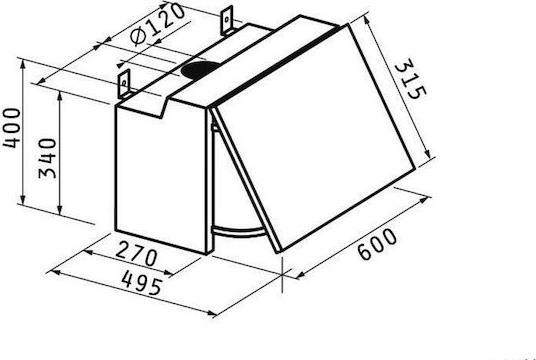 Pyramis Πτυσσόμενος Απορροφητήρας 60cm Καφέ