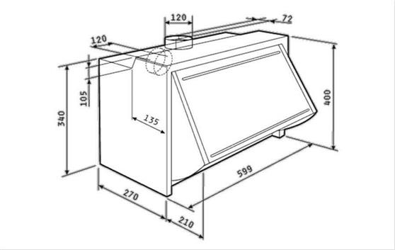 Pyramis Turbo Πτυσσόμενος Απορροφητήρας 60cm Καφέ