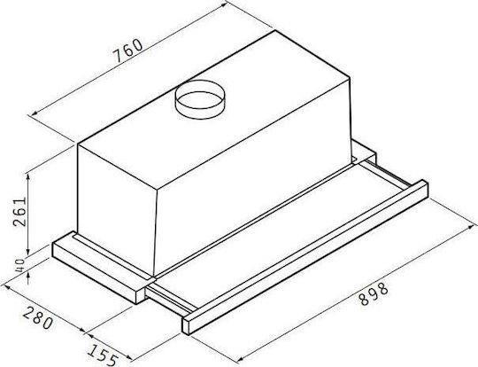 Pyramis Turbo Συρόμενος Απορροφητήρας 90cm Inox