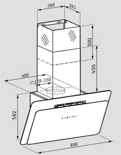 Pyramis Vetrio Απορροφητήρας Καμινάδα 60cm Inox-Grey Glass